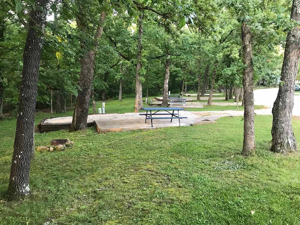 One of the gravel RV sites at OSAGE BEACH RV PARK