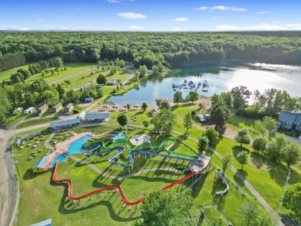 Aerial view of the water park