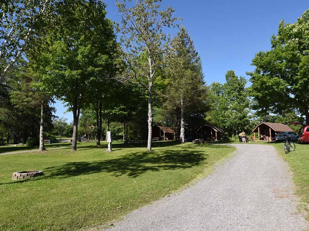 The road passing through the cabins at GREAT CANADIAN RESORTS & CAMPGROUNDS