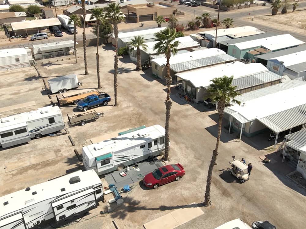 Aerial view of campground