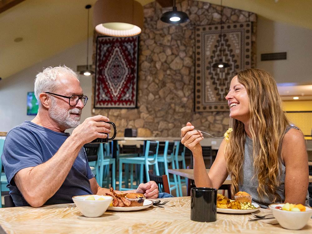Couple eating a meal