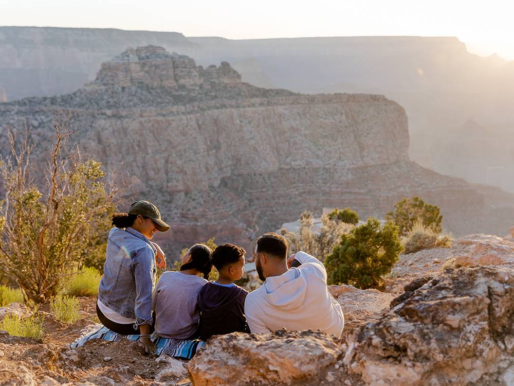 Family looking at the view