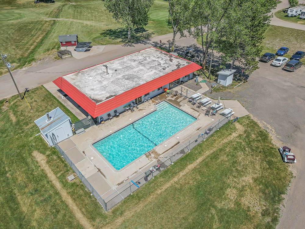 The pool area
