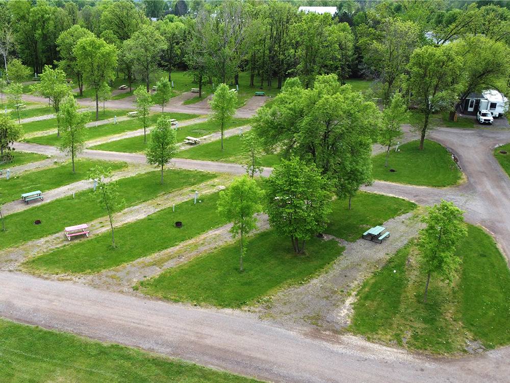 An aerial view of sites