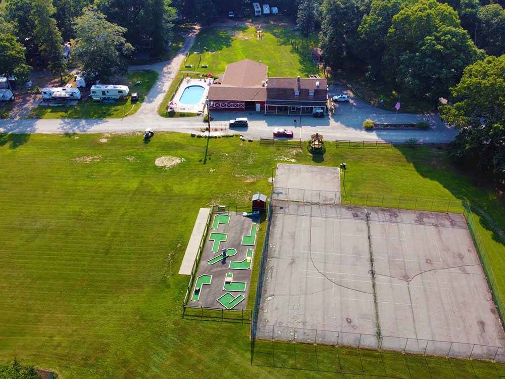 An aerial view of the campground at SALEM FARMS CAMPGROUND