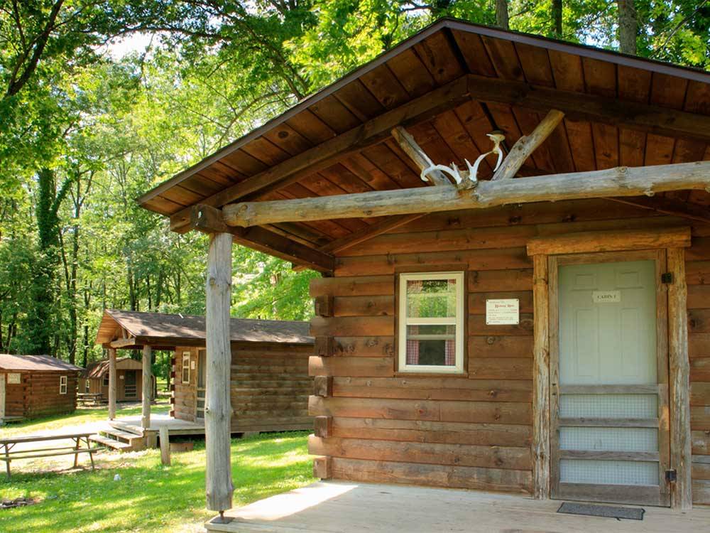 Rustic rental cabins at HICKORY RUN CAMPGROUND