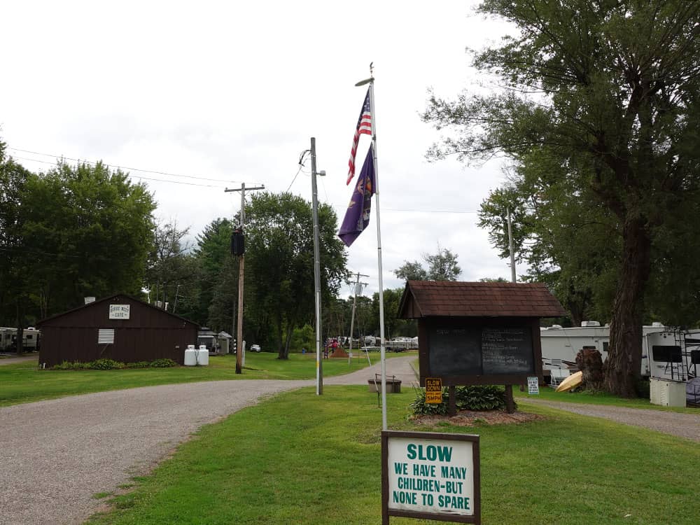 Flags at the entrance