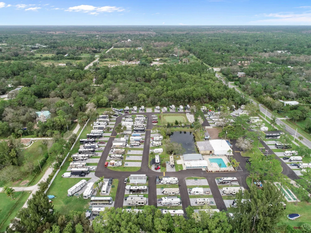 Aerial view of West Jupiter RV Resort