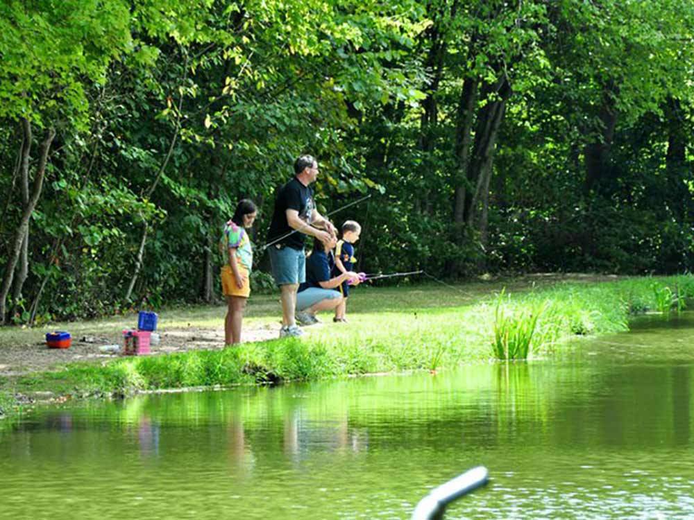 Family fishing at PINCH POND FAMILY CAMPGROUND