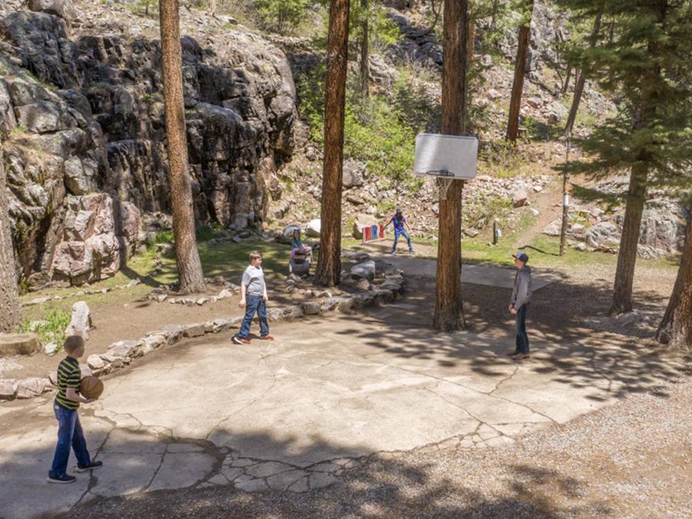 Kids playing basketball