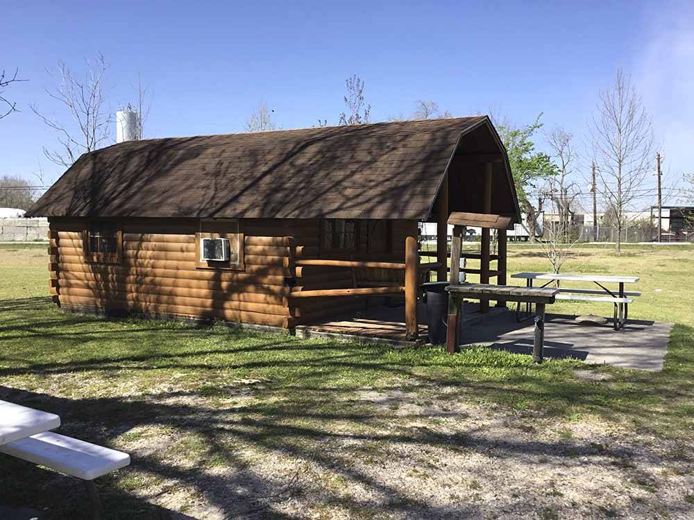 One of the cabin buildings at HOUSTON CENTRAL RV PARK