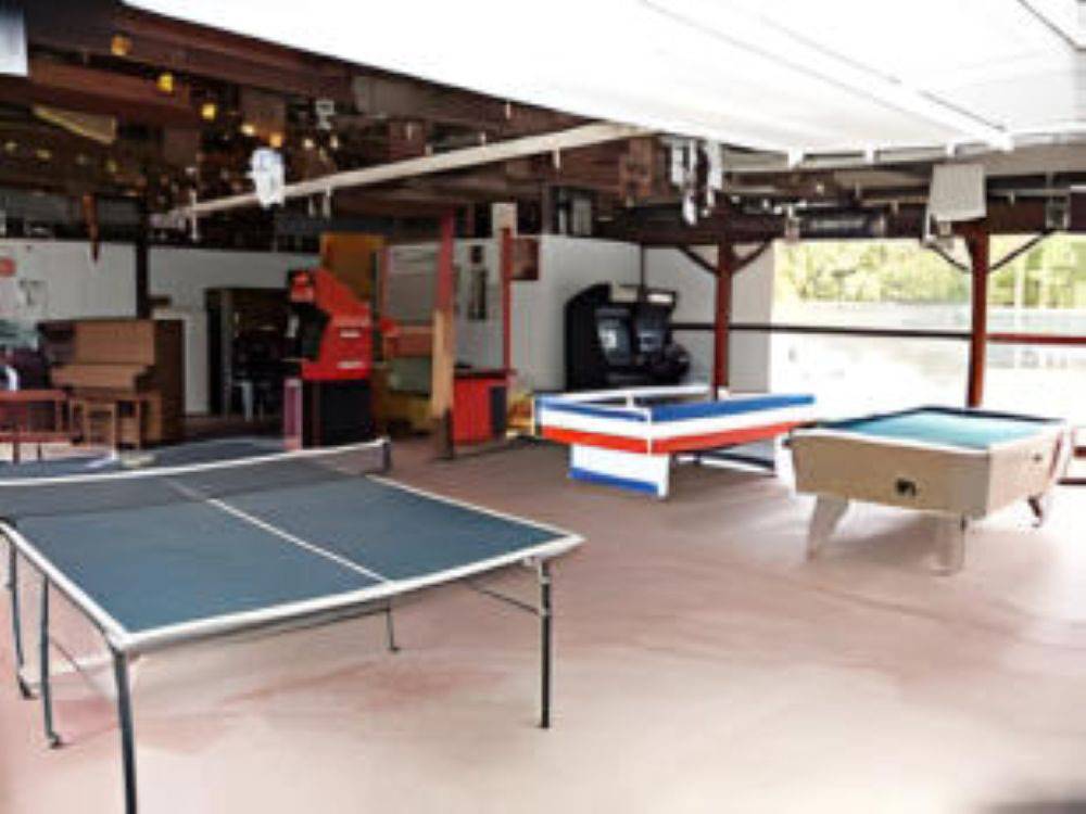 The enclosed game room