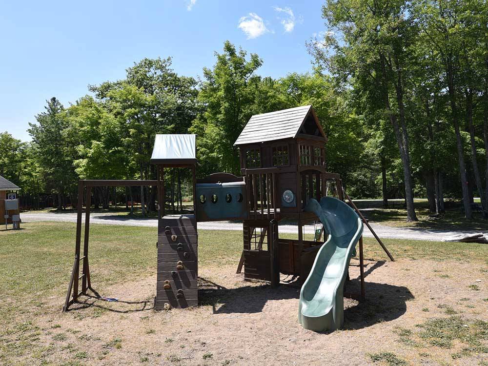 Playground with slide at GLENVIEW COTTAGES & RV PARK