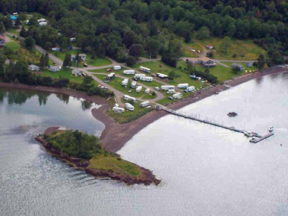 An aerial view of the campground at SEAVIEW CAMPGROUND & COTTAGES