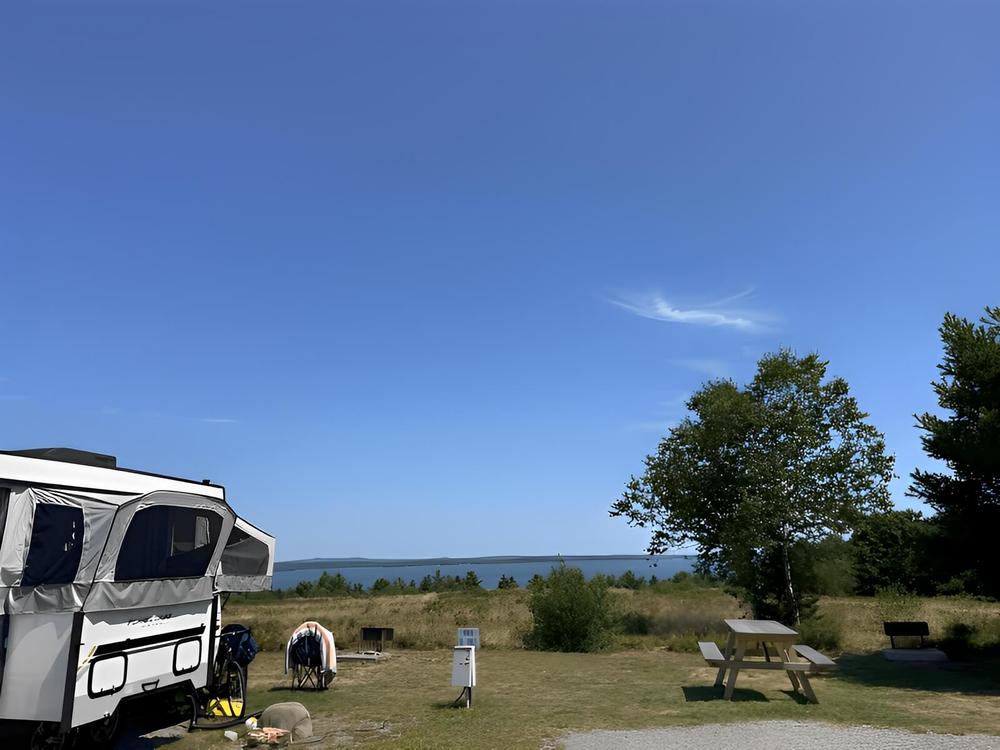 RV site with a view of the water