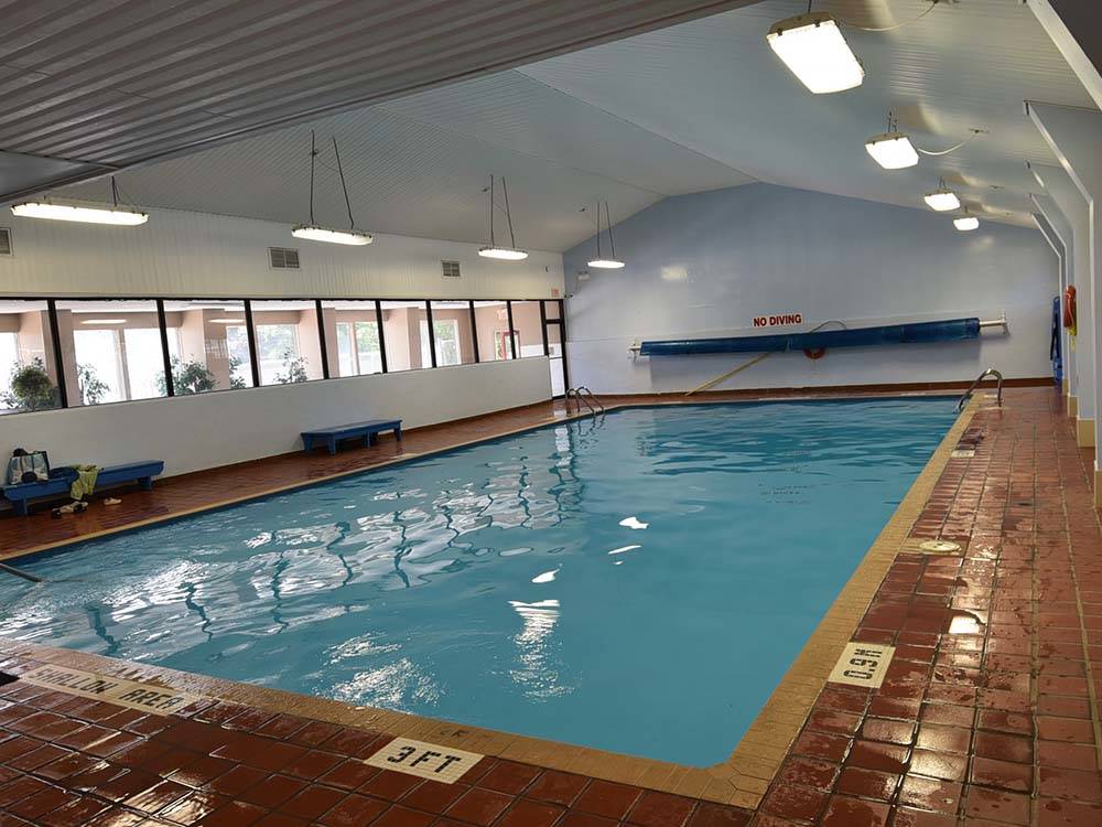Indoor rectangular pool at HEIDI'S CAMPGROUND