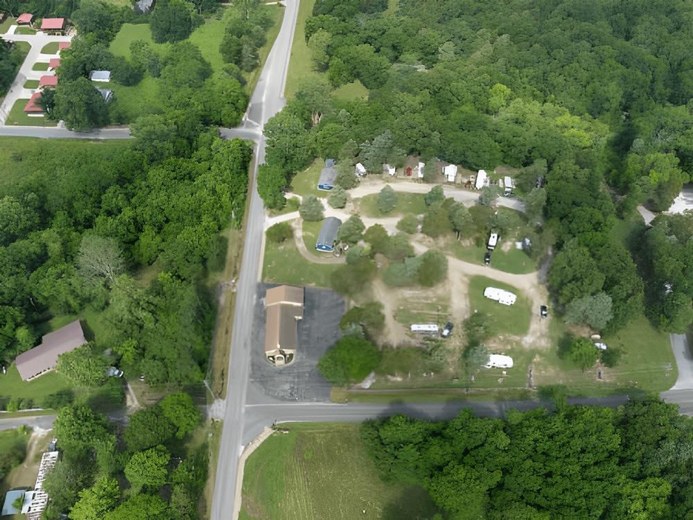 Aerial view of Whitewater Bluegrass RV Park