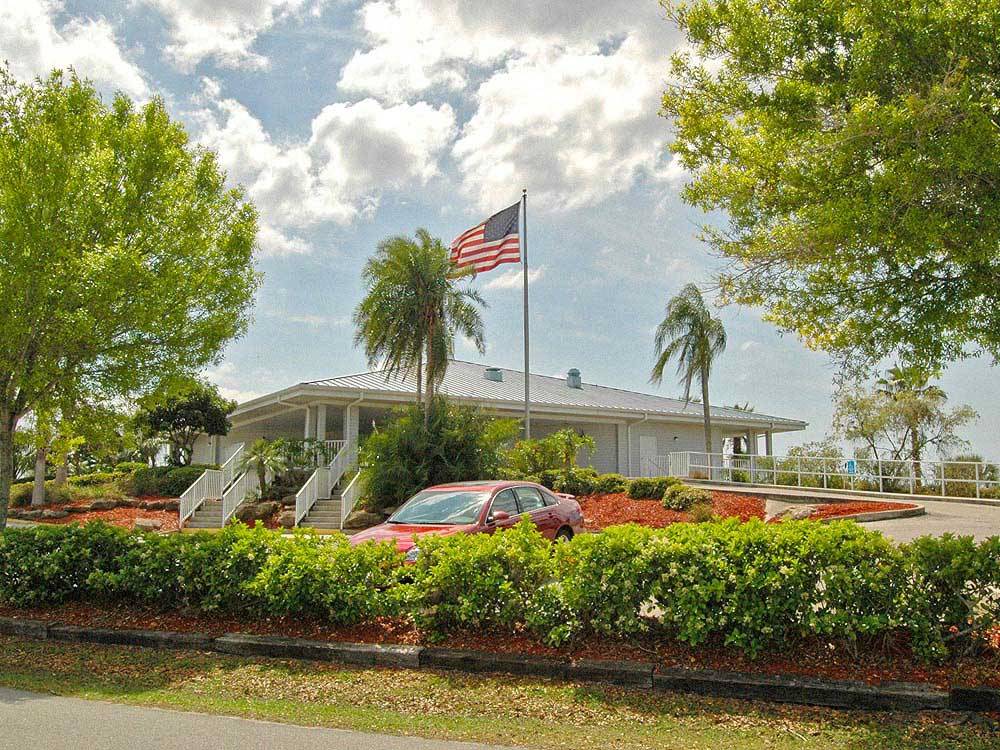 Flag pole at campground at ENCORE WINTER QUARTERS MANATEE 