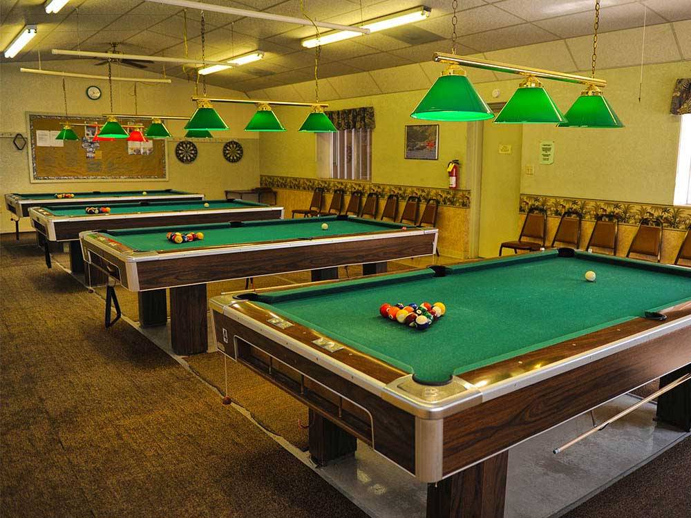 Pool tables in game room at ENCORE PARADISE SOUTH