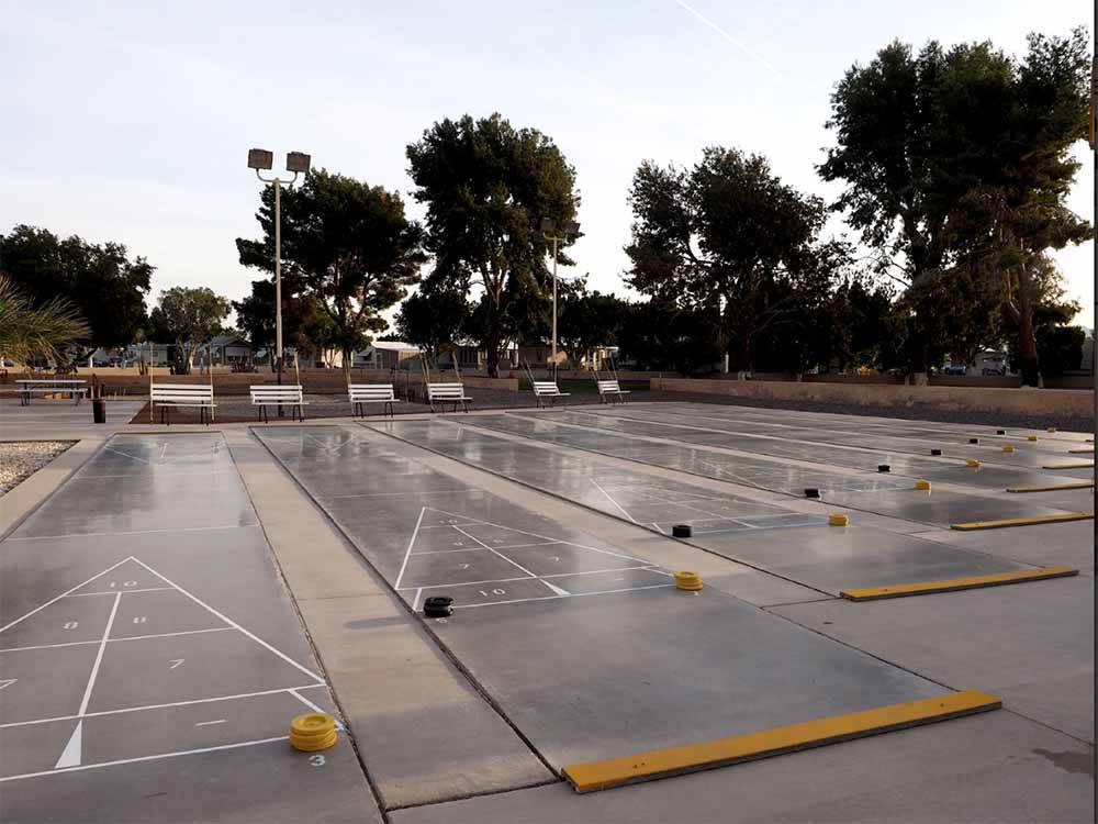 The shuffleboard courts at BONITA MESA RV RESORT