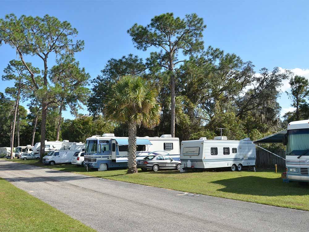 RVs and trailers at campground at ENCORE SOUTHERN PALMS
