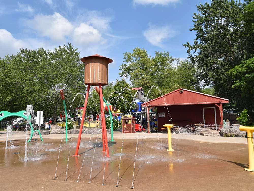 The splash pad for the kids at CAMPARK RESORTS FAMILY CAMPING & RV RESORT