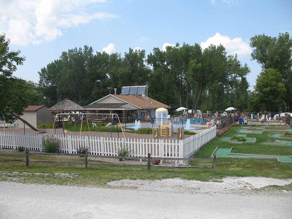 The playground and splash pad at CAMELOT CAMPGROUND QUAD CITIES