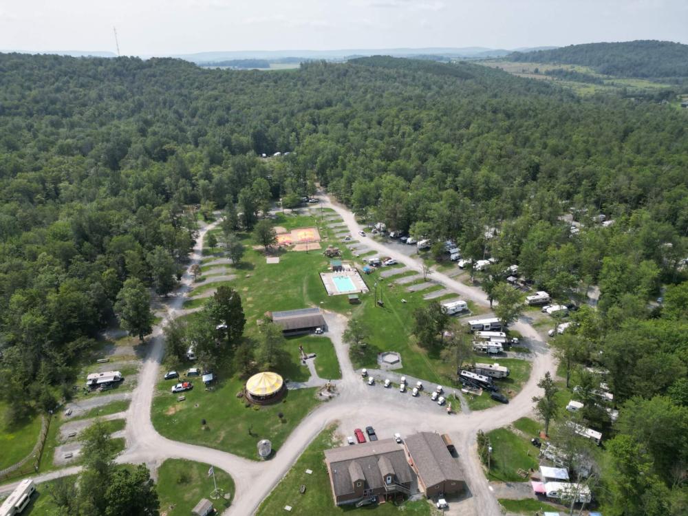 Overhead view at site Jellystone PA Wilds