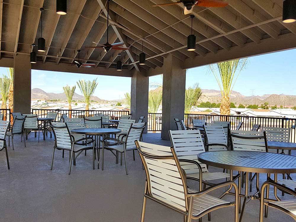 Covered community patio area at VIEWPOINT RV & GOLF RESORT
