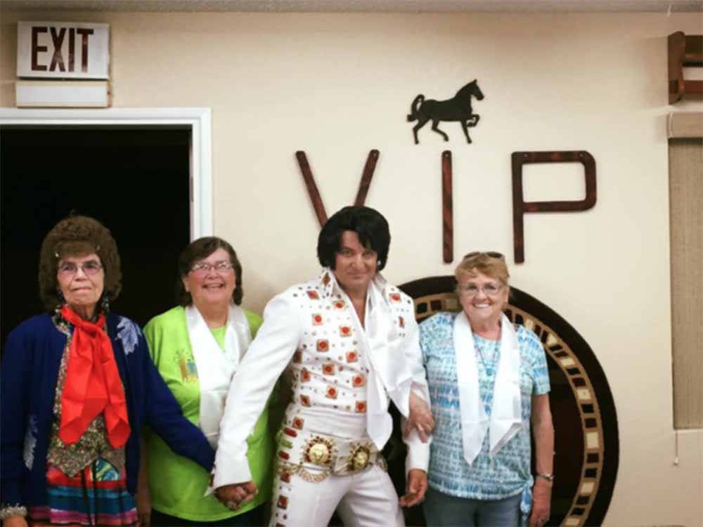 An Elvis impersonator at VIP RV RESORT & STORAGE