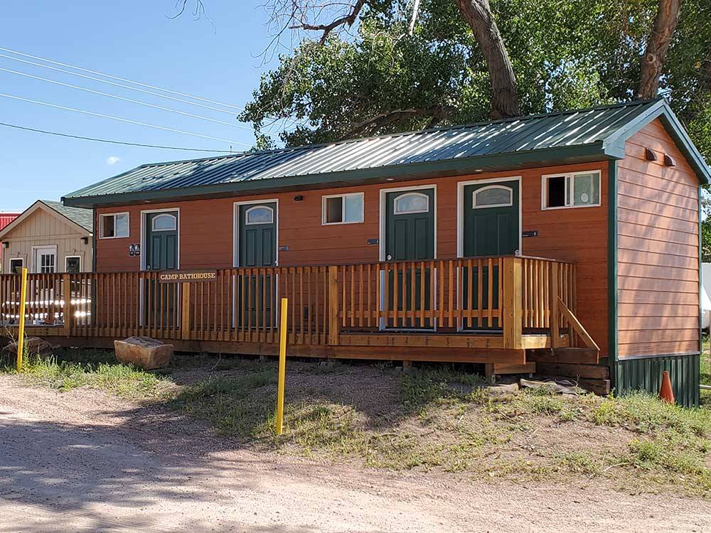 The camp bathhouse building at FALCON MEADOW RV CAMPGROUND