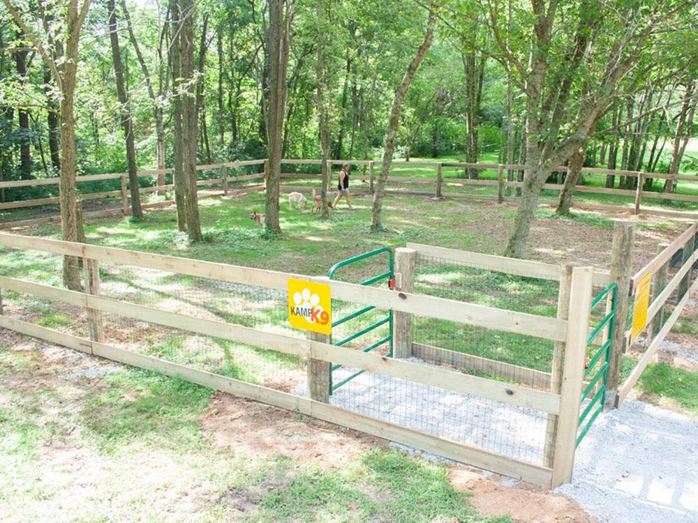 The fenced in dog park at RENFRO VALLEY KOA HOLIDAY