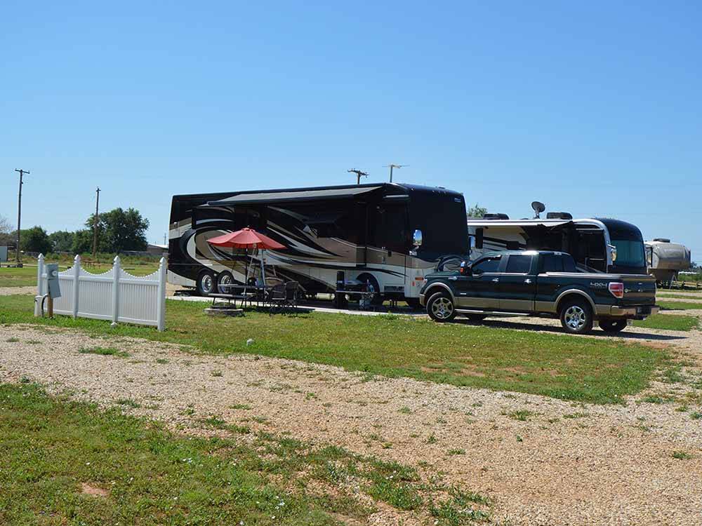 Motorhome parked in a paved site at LUBBOCK RV PARK