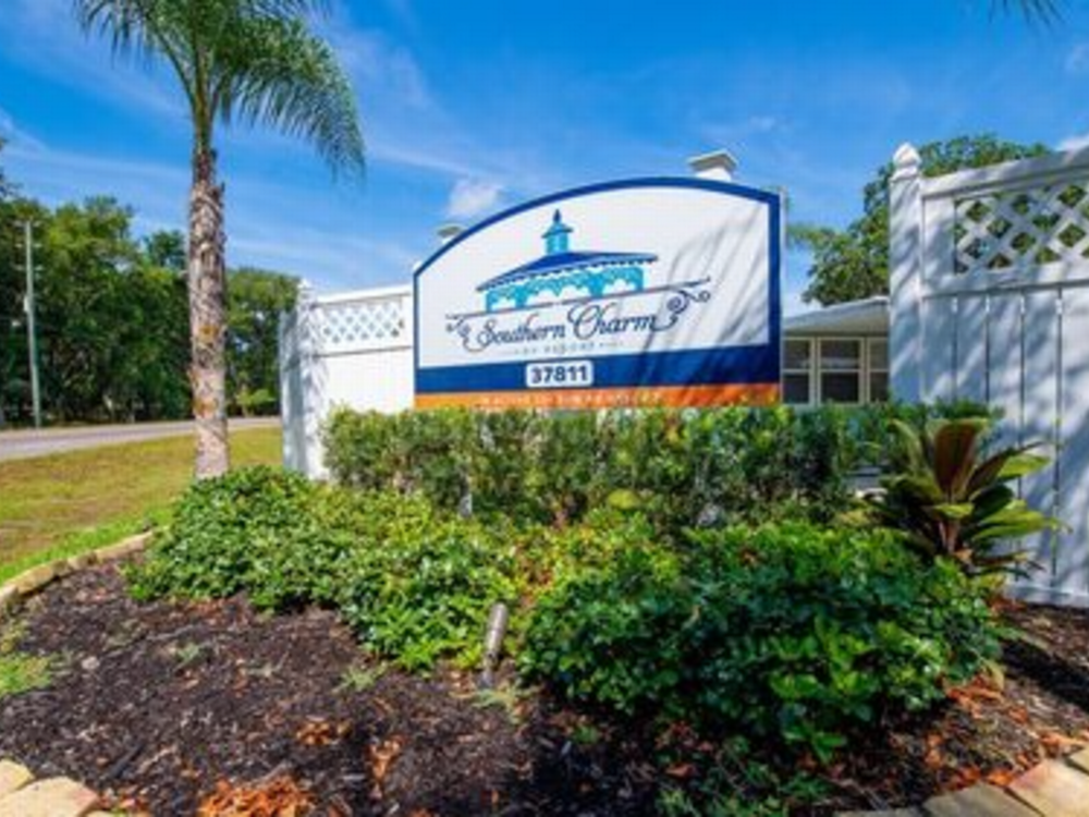 Park sign at Southern Charm Sun RV Communities