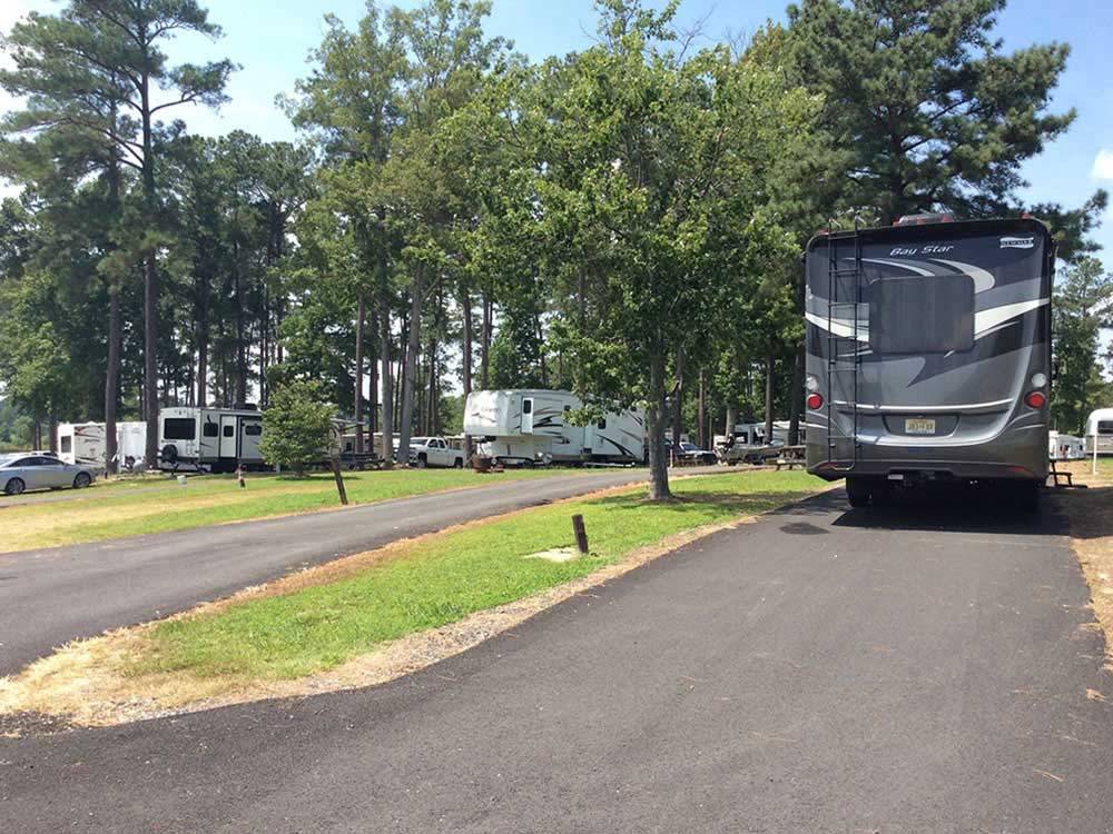 RVs and trailers at campground at PICTURE LAKE CAMPGROUND