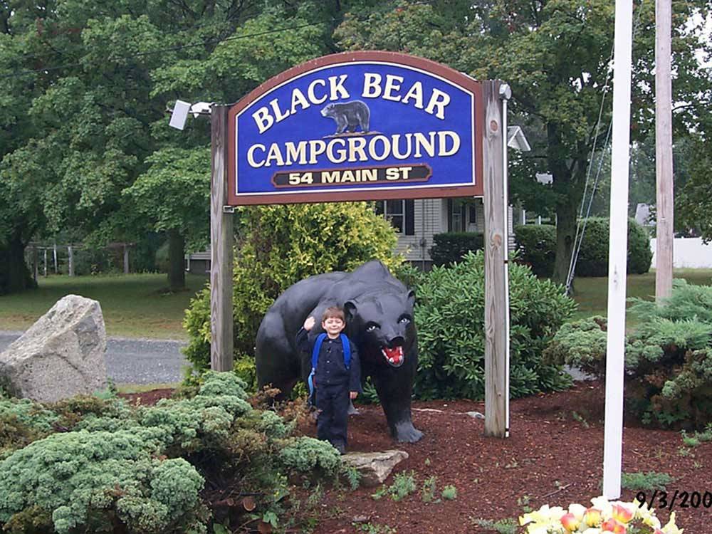 Sign at entrance to RV park at BLACK BEAR CAMPGROUND