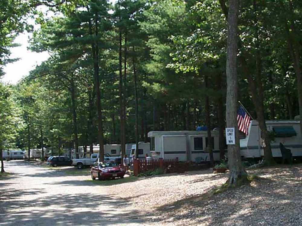 Trailers parked onsite at BLACK BEAR CAMPGROUND