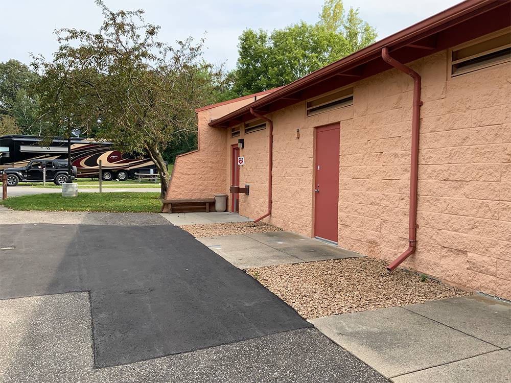 Exterior of the restrooms at Lebanon Hills Campground