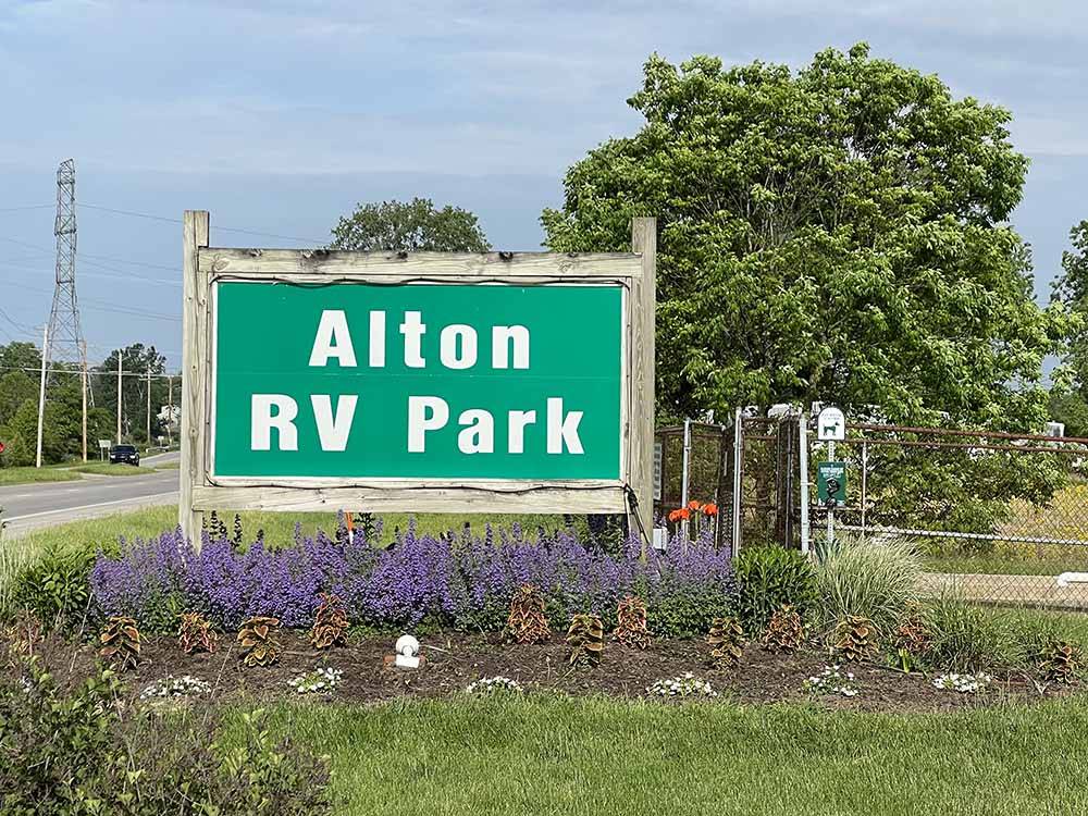 The front entrance sign at ALTON RV PARK