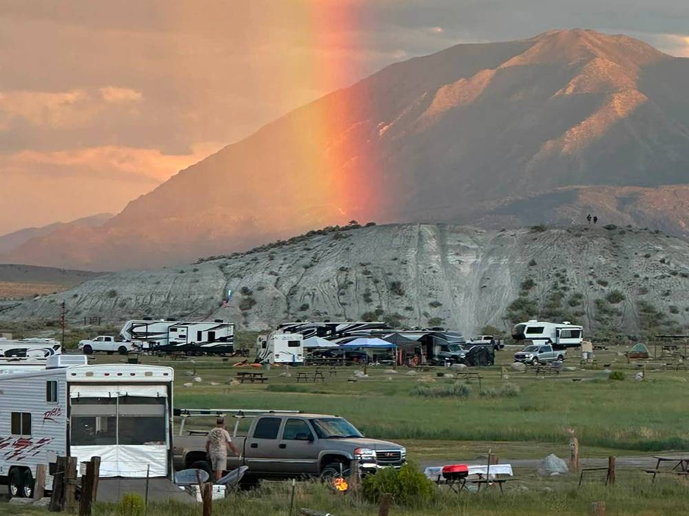 Rainbow in the background