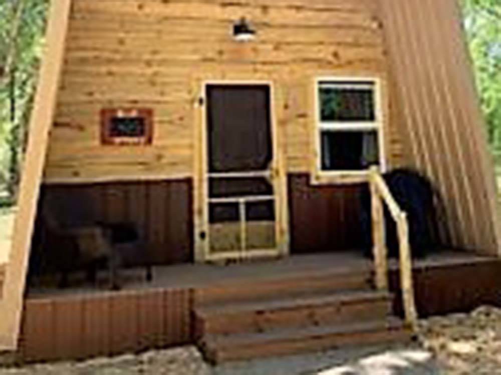 The front view of a cabin rental at DOLORES RIVER RV RESORT BY RJOURNEY