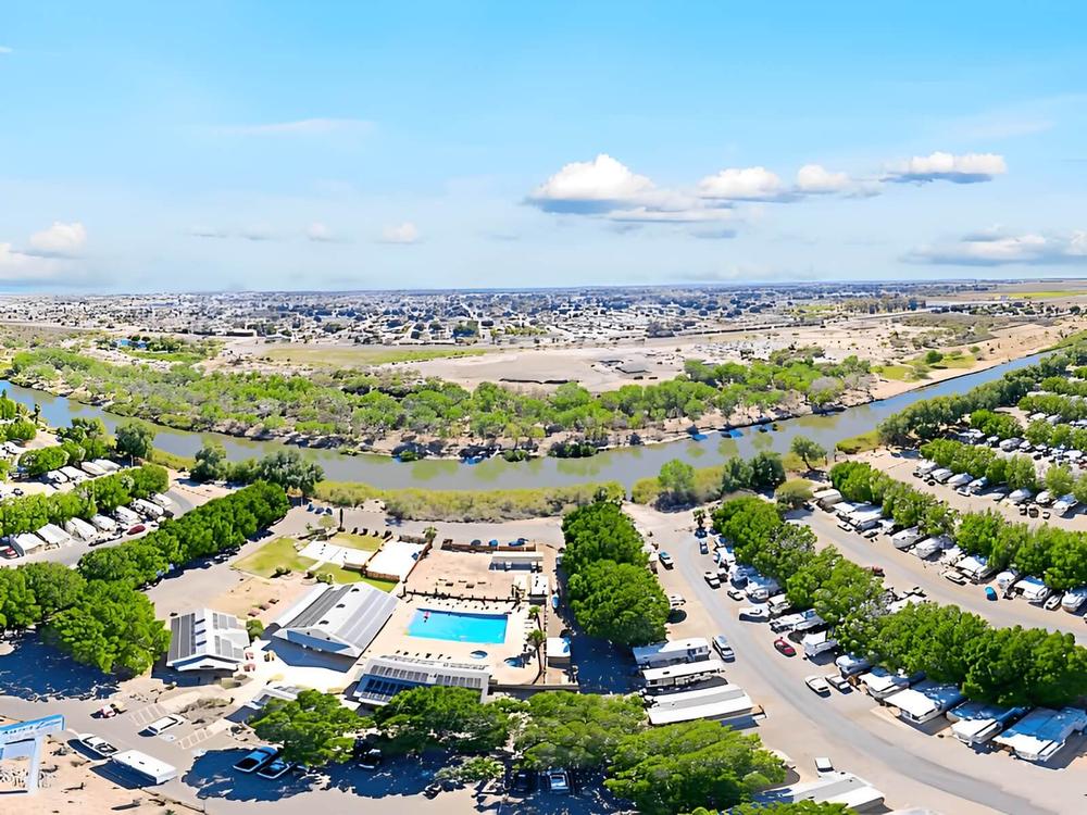 Aerial view of Rivers Edge RV Resort