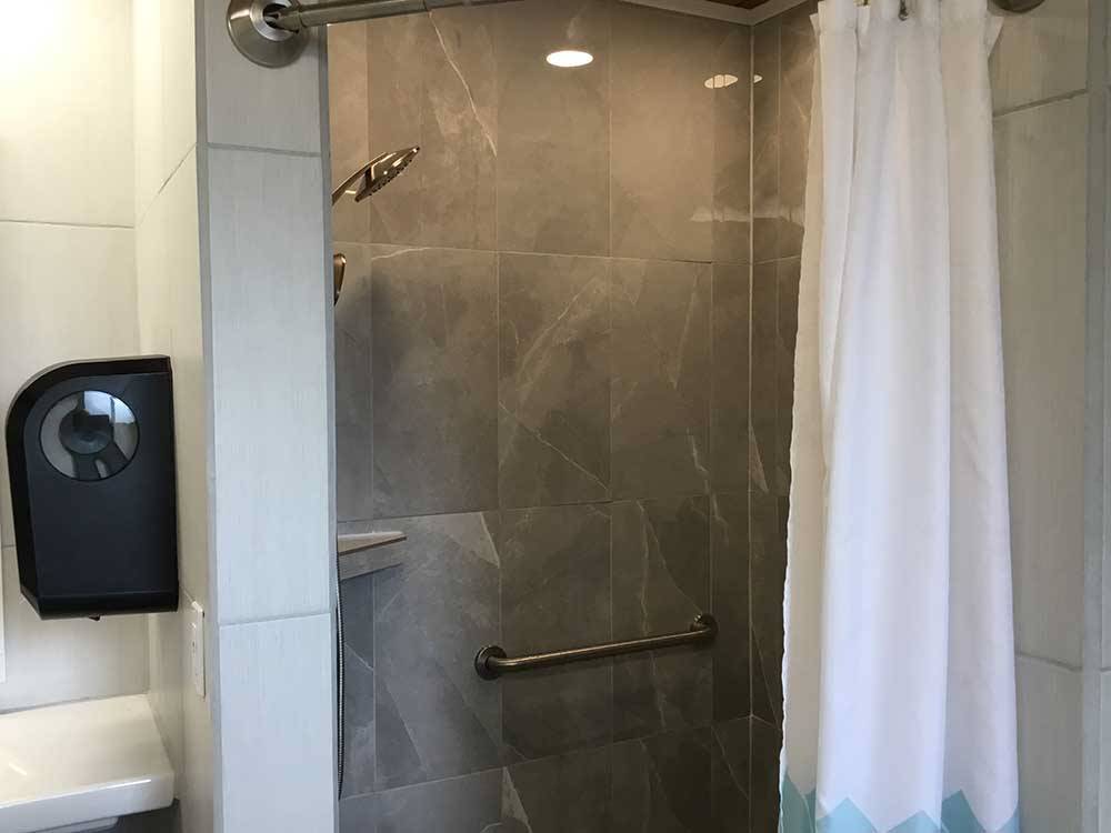Walk-in shower for guests at J & H RV PARK