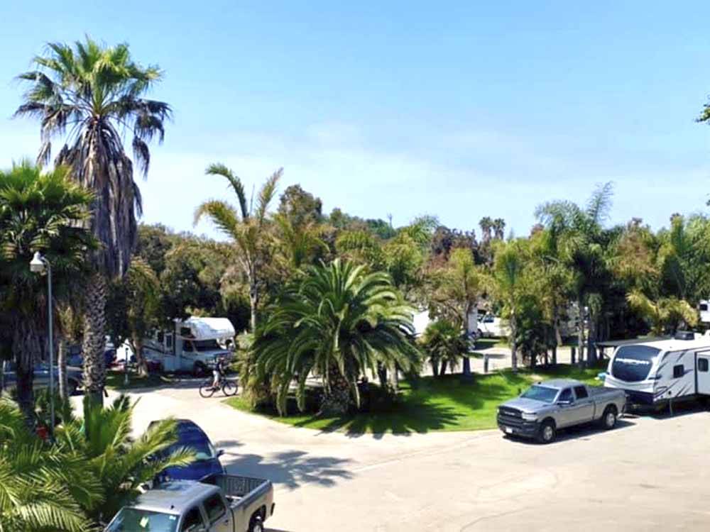 An aerial view of the campsites at VENTURA BEACH RV RESORT