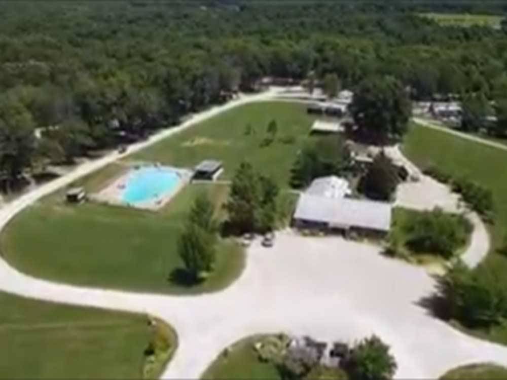 Aerial view of the swimming pool at HICKORY RIDGE CAMPGROUND