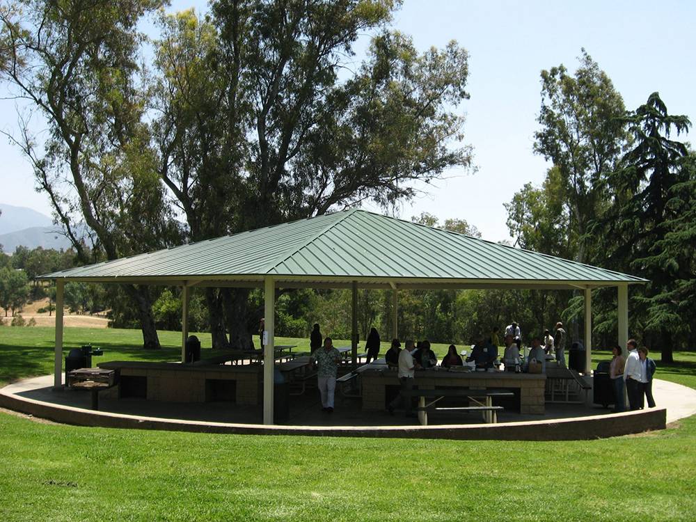 Grill area under shelter at park