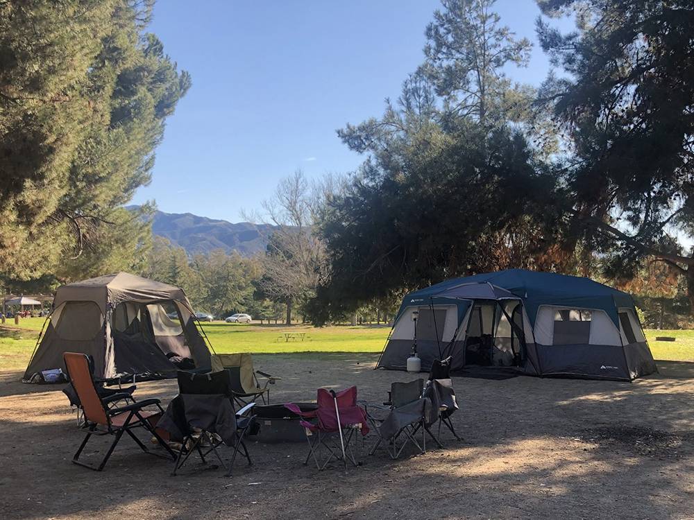 Tents and chairs at a site