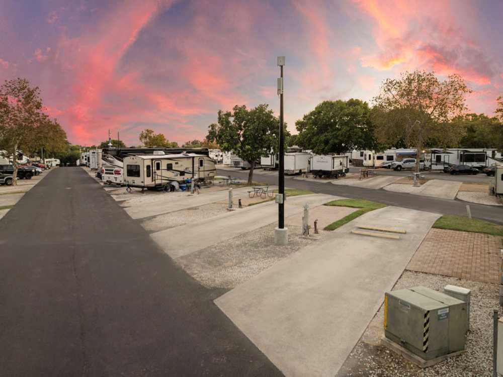 RV park at sunset