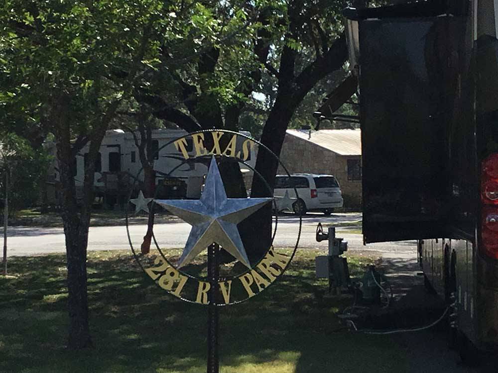 The front entrance sign at TEXAS 281 RV PARK