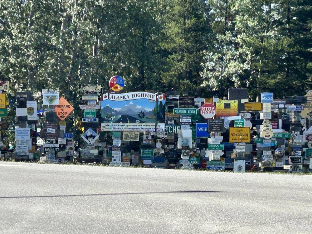 Many signs at the Sign Post Forest